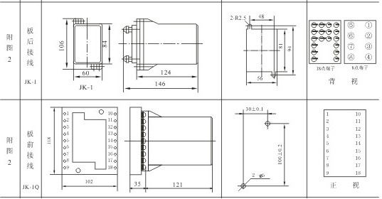 JZB-13B外形及安裝開孔尺寸