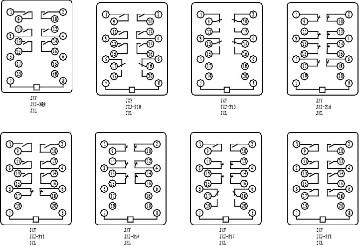JZY-209中間繼電器接線圖圖